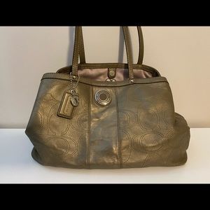 Silver coach purse